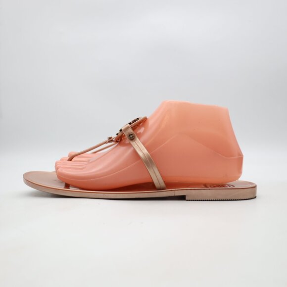 Tory Burch Mini Miller Jelly Women's Size 9 M Flat Thong Sandals Rose Gold - Picture 4 of 9